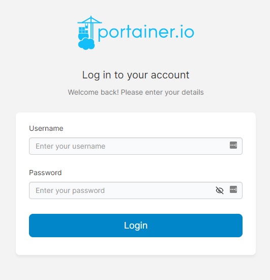 Login portainer