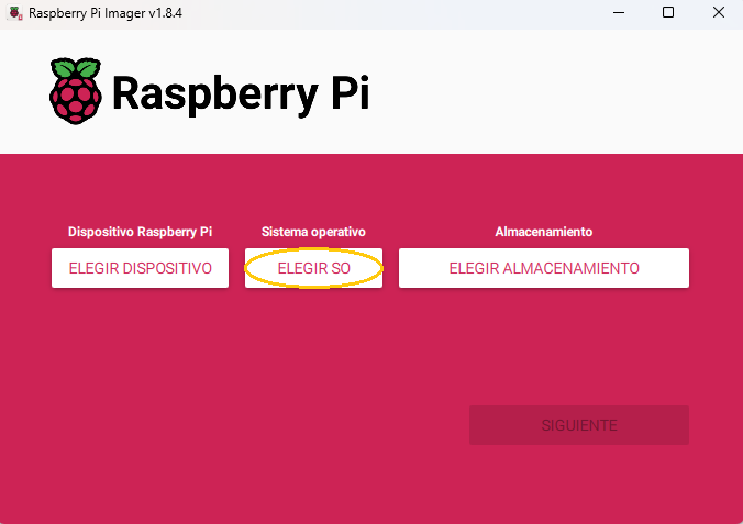 Elegir sistema operativo en el instalador de Raspberry Pi