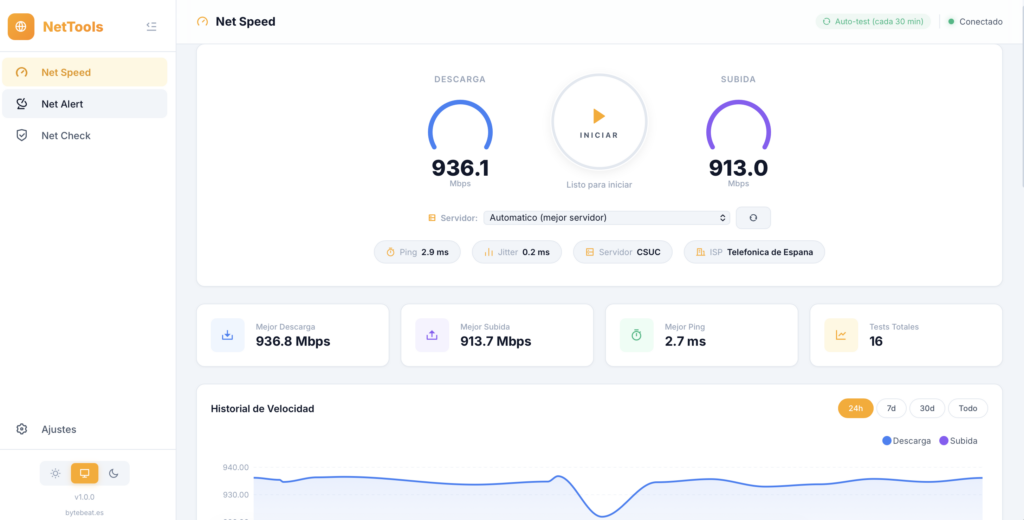 Screenshot de NETSPEED